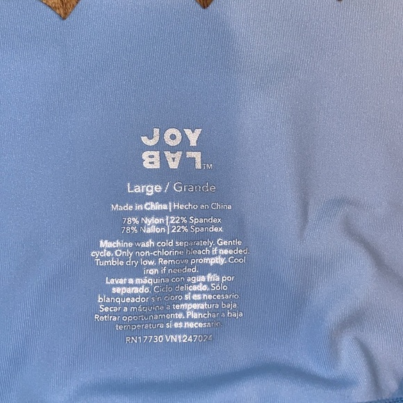 JoyLab women’s large 12 14 leggings Light Blue 7/8 length high rise scallop NWT - Picture 4 of 7